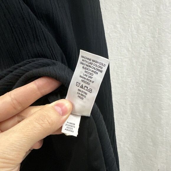 Maurices Black Crochet Lace Halter Crinkle Tank Shift Dress Womens Size S - Picture 9 of 10